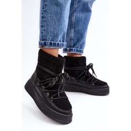 FG2 Botas de nieve con plataforma para mujer negro Ahatissa 2