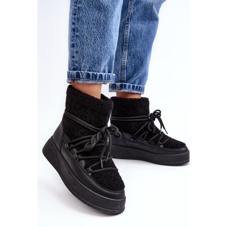 FG2 Botas de nieve con plataforma para mujer negro Ahatissa 2