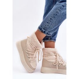 FG2 Botas de nieve con plataforma para mujer beige claro Ahatissa 2