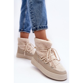 FG2 Botas de nieve con plataforma para mujer beige claro Ahatissa 4