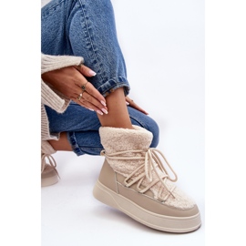 FG2 Botas de nieve con plataforma para mujer beige claro Ahatissa 6