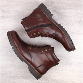 Zapatos cómodos de piel para hombre con aislamiento, marrón, Rieker F3604-25 4