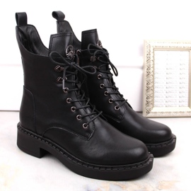 Botas de mujer de piel con cordones y cremallera, aislantes, negro, T.Sokolski 712 2