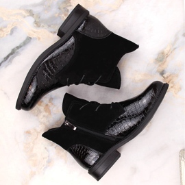 Botas negras aislantes de piel charol T.Sokolski 722 negro 3