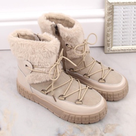 Botas de cuero con aislamiento beige en la plataforma de Filippo DBT4716 3