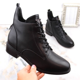 Botines negros de tacón plano con aislamiento de Filippo DBT4822 1