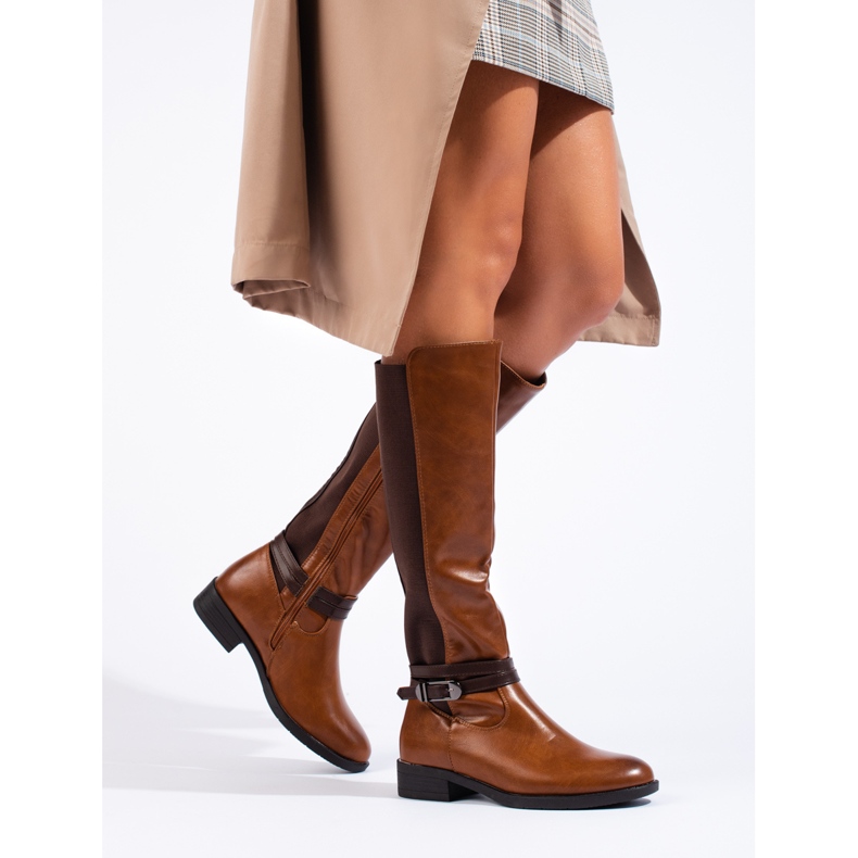 Botas camel clásicas de mujer de Shelovet marrón 1