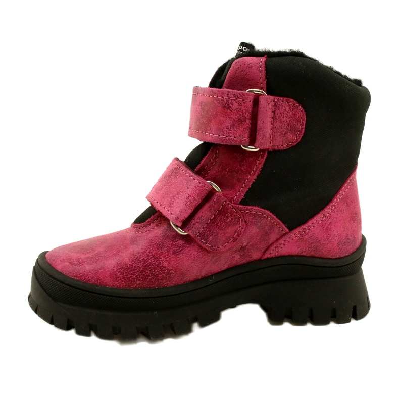 Mazurek Botas de cuero de cuero para niñas botas impermeables botas te-por-pork 1351 rosa rosado 2