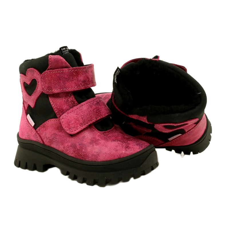 Mazurek Botas de cuero de cuero para niñas botas impermeables botas te-por-pork 1351 rosa 5