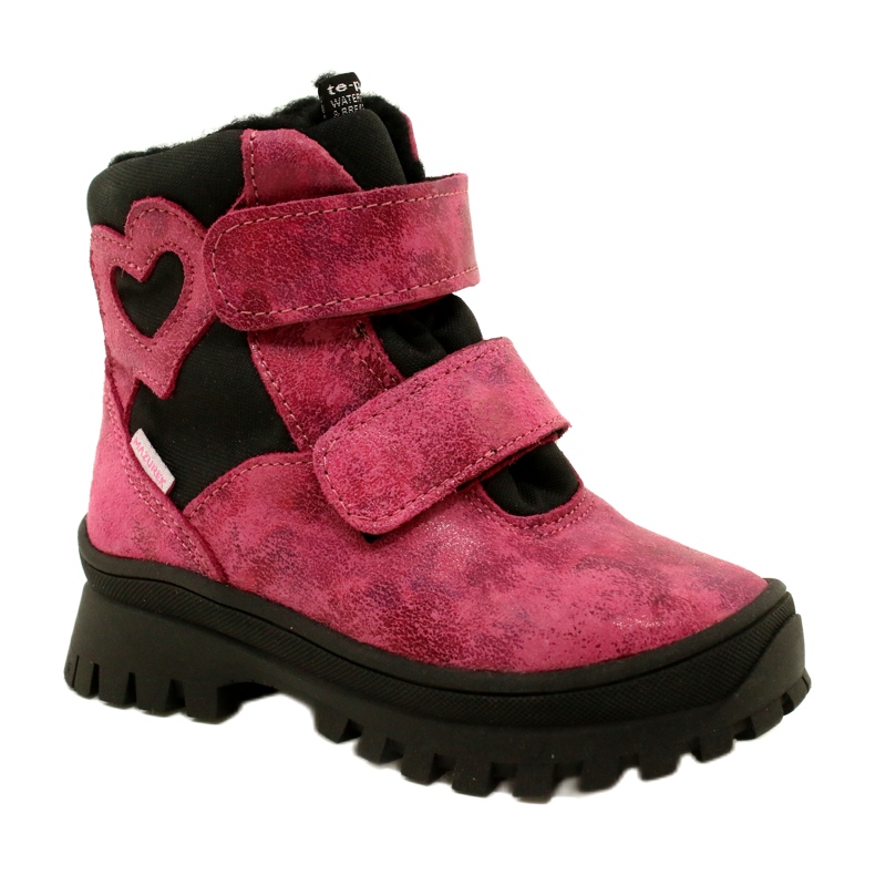 Mazurek Botas de cuero de cuero para niñas botas impermeables botas te-por-pork 1351 rosa 1