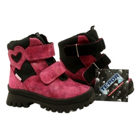 Mazurek Botas de cuero de cuero para niñas botas impermeables botas te-por-pork 1351 rosa 7