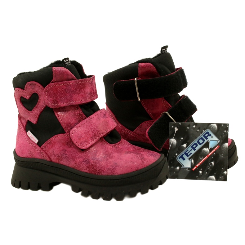Mazurek Botas de cuero de cuero para niñas botas impermeables botas te-por-pork 1351 rosa 7