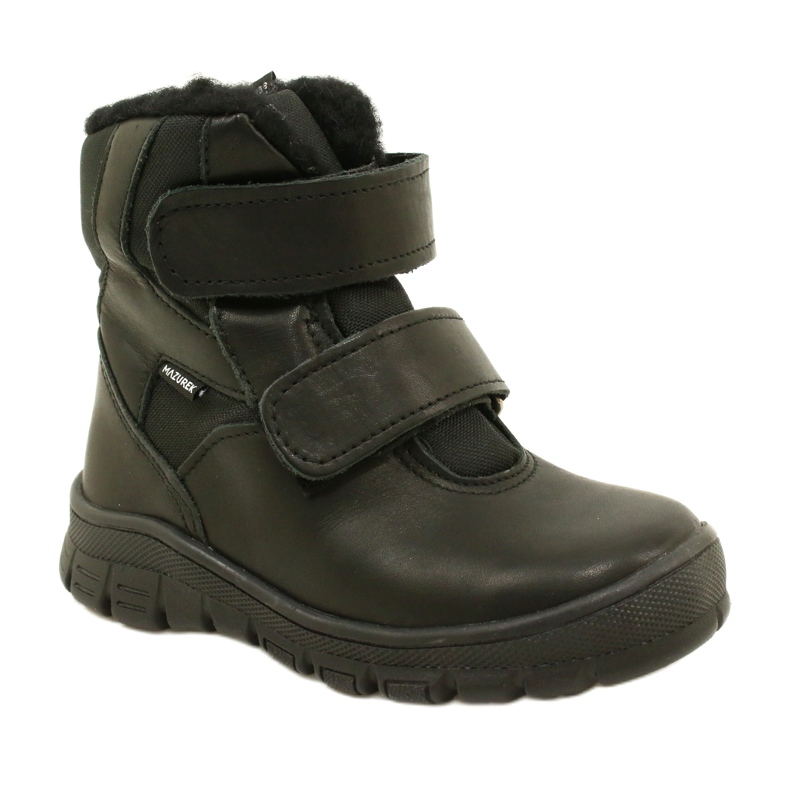 Botas de cuero para niños Botas impermeables Botas Te-Por Mazurek 1351 Negro 1