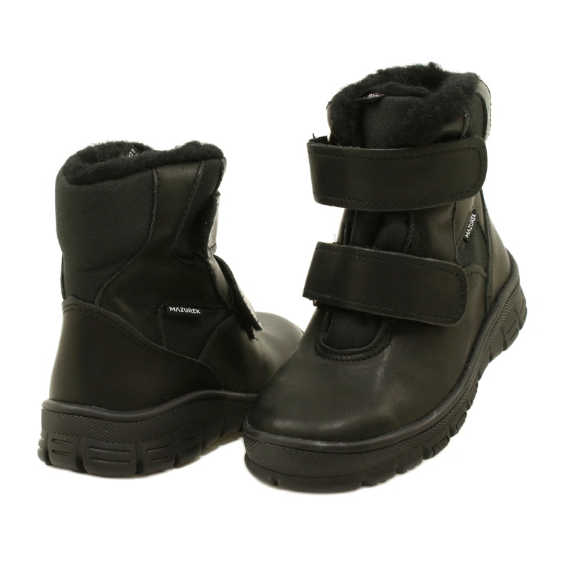Botas de cuero para niños Botas impermeables Botas Te-Por Mazurek 1351 Negro 4