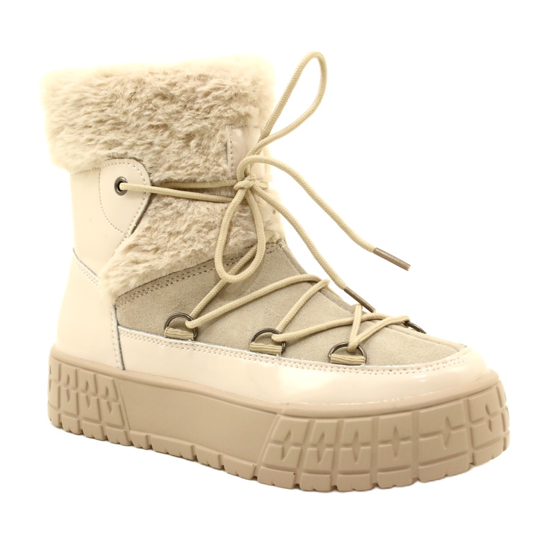 Botas de nieve de Filippo con pelaje beige barnizado 5
