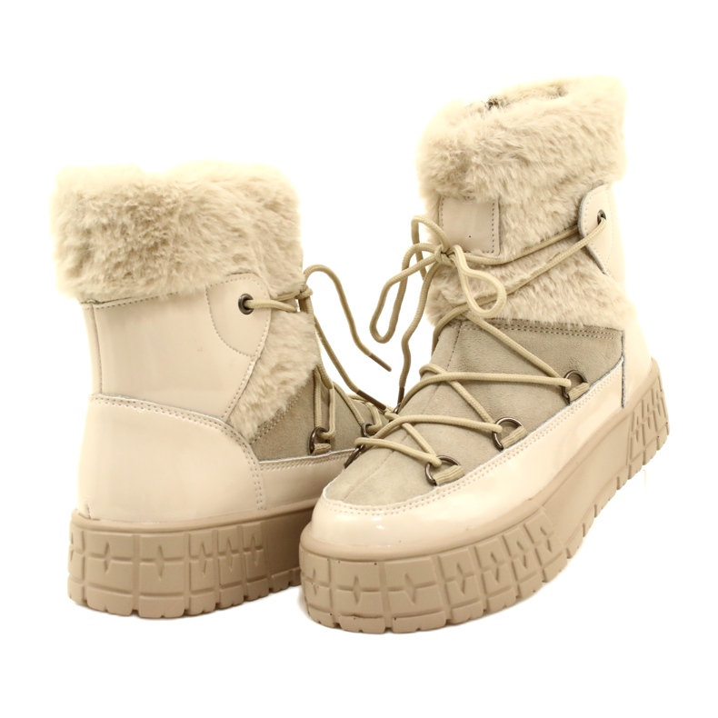 Botas de nieve de Filippo con pelaje beige barnizado 8