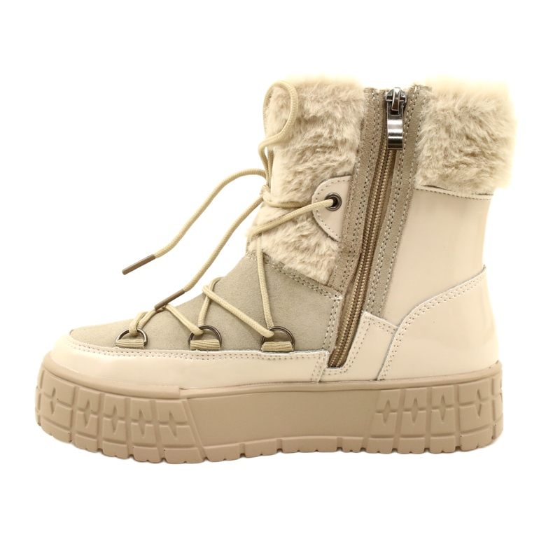 Botas de nieve de Filippo con pelaje beige barnizado 6