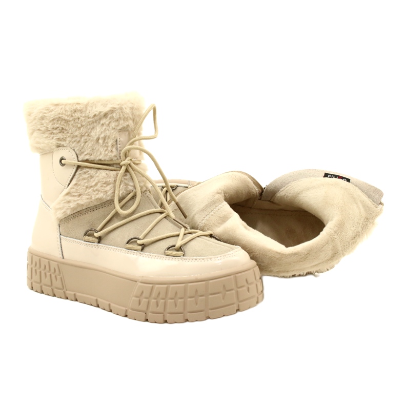 Botas de nieve de Filippo con pelaje beige barnizado 9