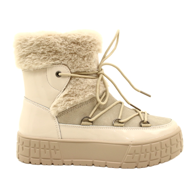 Botas de nieve de Filippo con pelaje beige barnizado 4