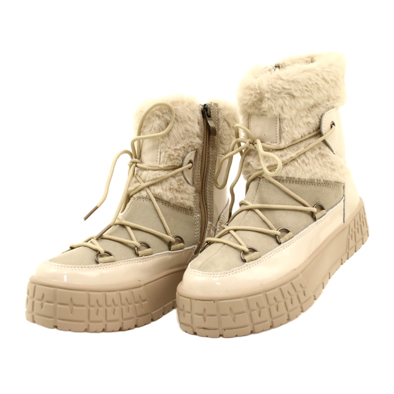 Botas de nieve de Filippo con pelaje beige barnizado 7