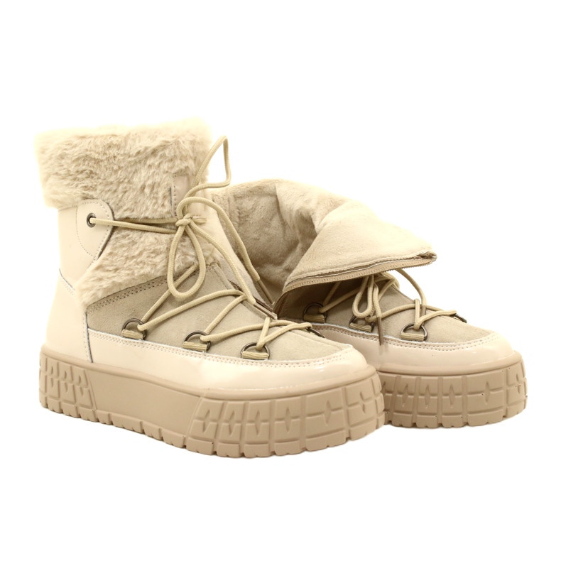 Botas de nieve de Filippo con pelaje beige barnizado 10