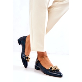 Alberto Violli Bailarinas de Piel Charol Serpiente con Cadena, Verde 3 Alberto Violli Bailarinas de Piel Charol Serpiente con Cadena, Verde 3