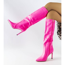 Inna Botas de tacón rosa neón de Jaylin rosado 1
