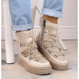 Botas de cuero con aislamiento beige en la plataforma de Filippo DBT4716 7