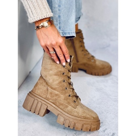 Botas con cordones Kelis Khaki beige 3
