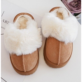 Zapatillas infantiles con pelo Camel Birasta marrón 4
