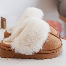 Zapatillas infantiles con pelo Camel Birasta marrón 5