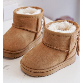 Botas De Nieve Infantiles Aislante Con Flecos Camel Mikyla marrón 1