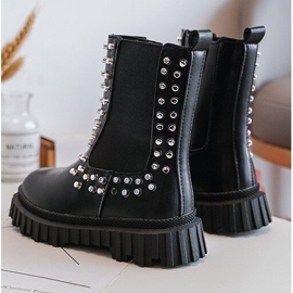 Botas Chelsea para niña decoradas con pedrería, negro Adelie 4