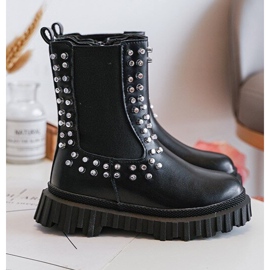 Botas Chelsea para niña decoradas con pedrería, negro Adelie 5