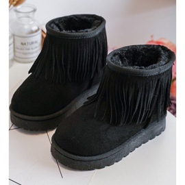 Botas de nieve infantiles aislantes con flecos decorativos, Negro Nimia 1 Botas de nieve infantiles aislantes con flecos decorativos, Negro Nimia 1