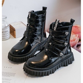 FR1 Botas de niña lacadas y aislantes, Negro Rilina 3