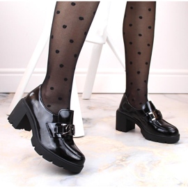 Mocasines de charol negro con tacón alto Filippo DP4785 5