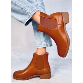 Botines Chelsea clásicos de mujer Modena Camel marrón 3