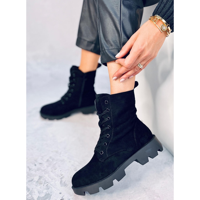 Botines Pansy Black de ante negro 2