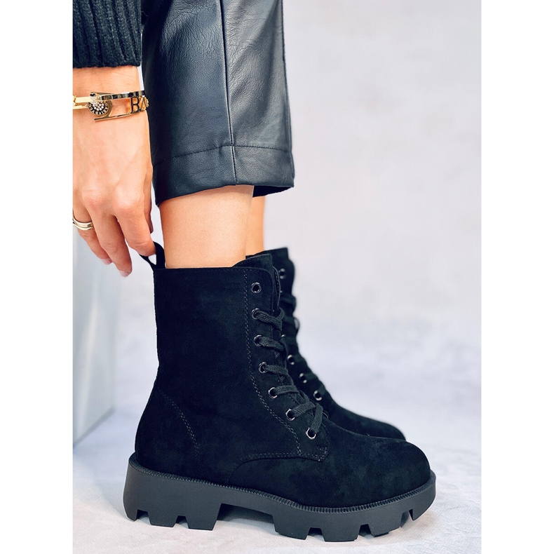 Botines Pansy Black de ante negro 1