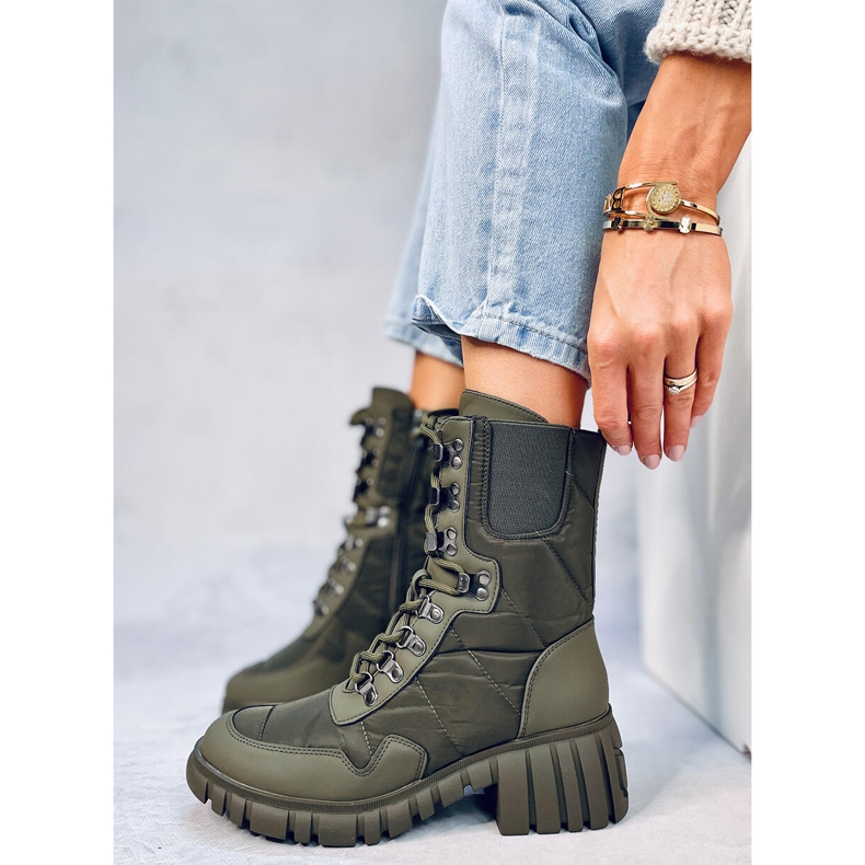 Botas de nailon verde joya 1