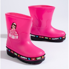 Botas de agua infantiles rosas con Princesa Shelovet rosado 2