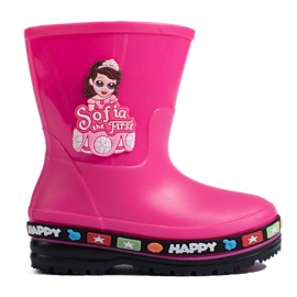 Botas de agua infantiles rosas con Princesa Shelovet rosado 1