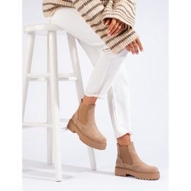 Botines Chelsea mujer Shelovet en ante beige 2