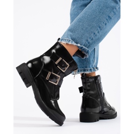 Botines negros charol con hebillas Shelovet 2