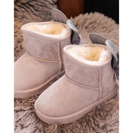 Botas De Nieve Cálidas De Niña Con Lazos De Meriva Gris beige 7
