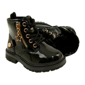 Miss Botas de charol para niña, estrella 23DZ23-6593, negro 6