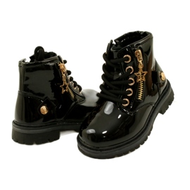 Miss Botas de charol para niña, estrella 23DZ23-6593, negro 3