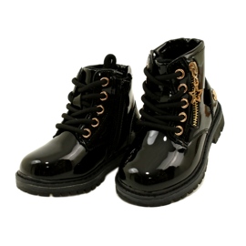 Miss Botas de charol para niña, estrella 23DZ23-6593, negro 2