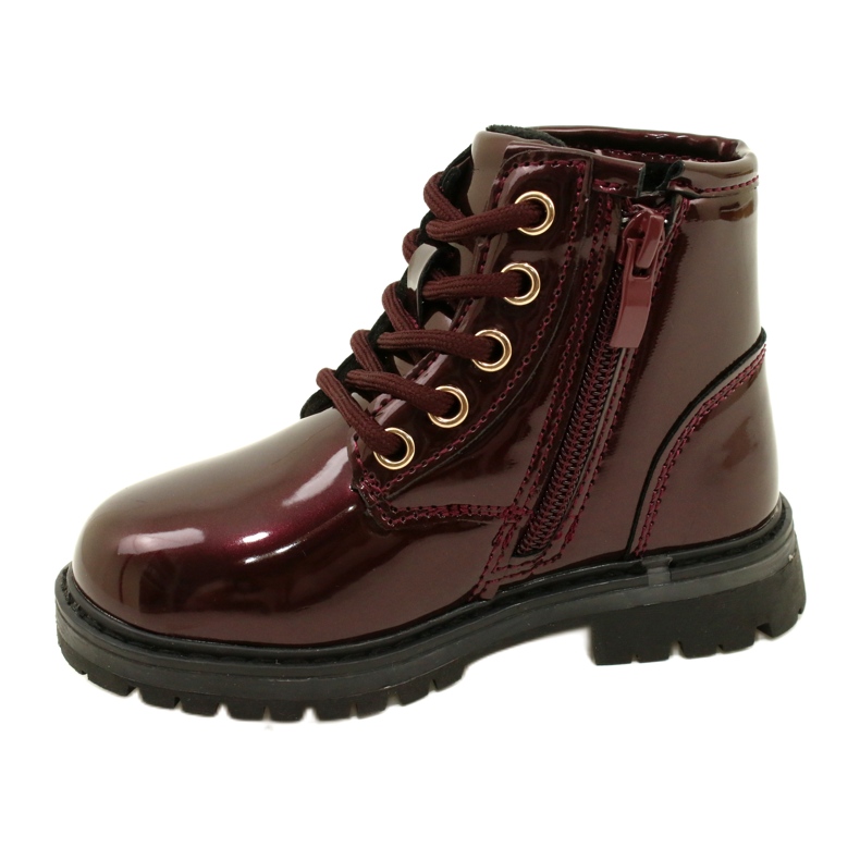 Miss Botas de niña, charol, estrella 23DZ23-6593, burdeos rojo 2